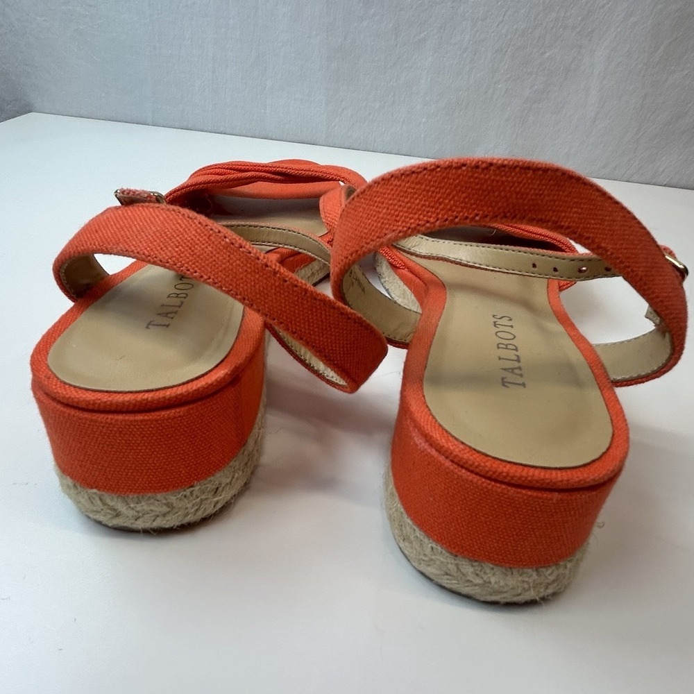 NWOT Talbots Bright Papaya Pamela Twist Summer Shoe/Sandle Style Wedge‎ 8.5 - Picture 3 of 8